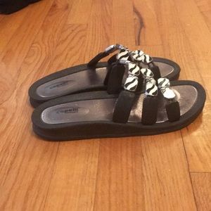 Sandals with gorgeous beads across straps